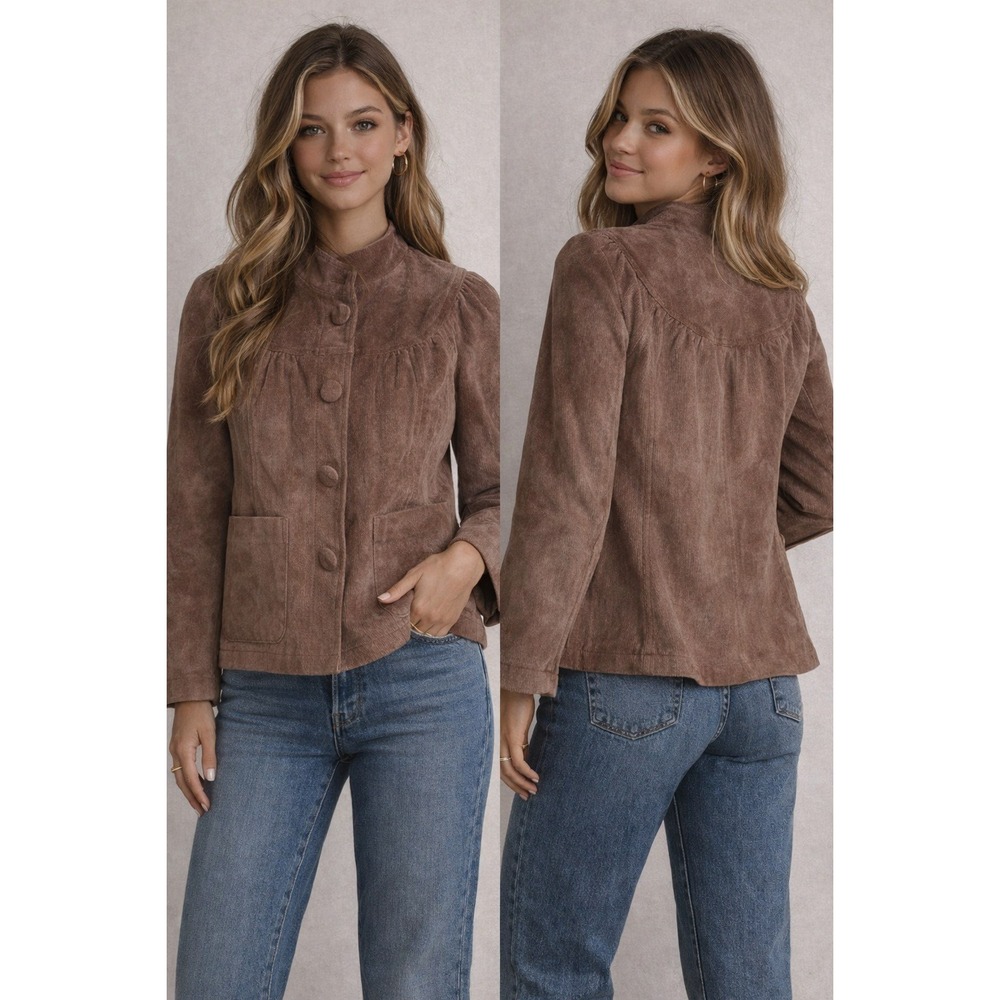 Live A Little Distressed Brown Leather Jacket Women M Vintage Style Boho Western